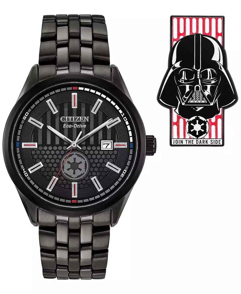 Citizen Eco-Drive Men's Star Wars Darth Vader Black-Tone Stainless Steel Bracelet Watch 41mm Gift Set 9