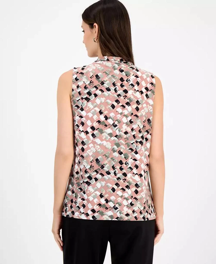 Kasper Women's Printed Twisted V-Neck Sleeveless Top, Regular & Petite 2