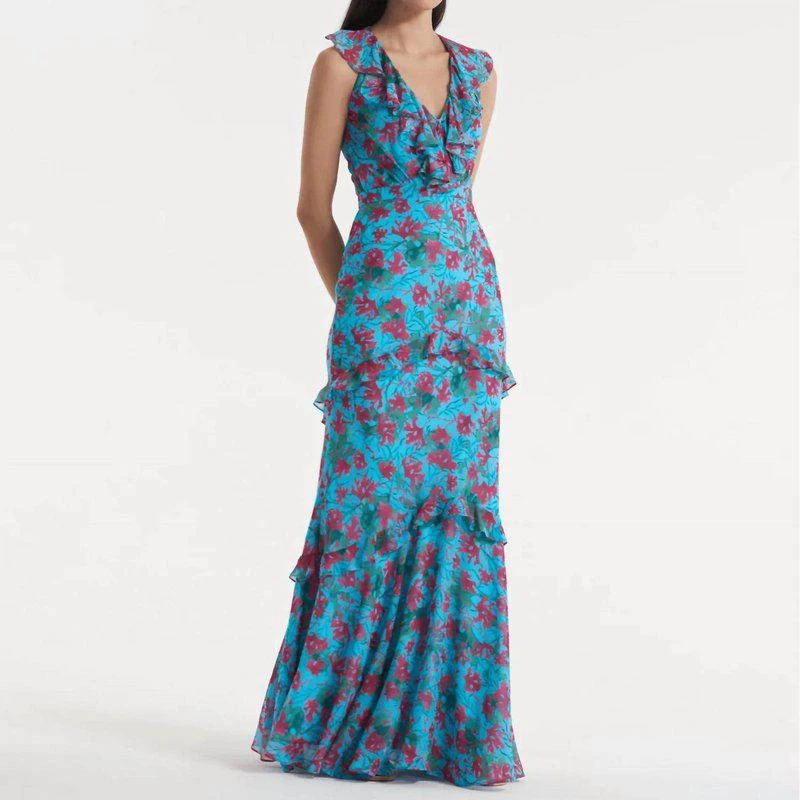 Saloni Rita Dress In Aquarium 1