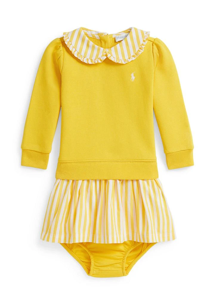 Ralph Lauren Baby Girls Striped Loopback Fleece Dress 
Bloomer