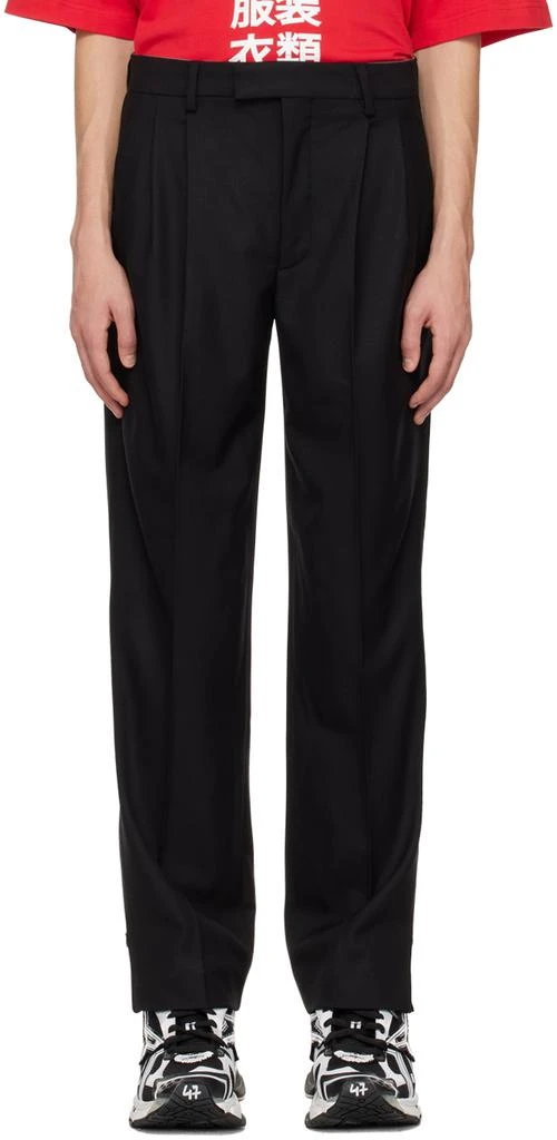 VTMNTS Black Pleated Trousers 1