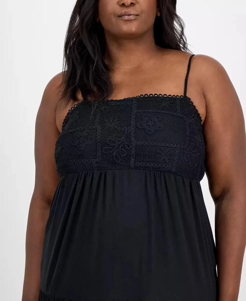 Derek Heart Trendy Plus Size Embroidered Lace Trim Sleeveless Maxi Dress 4