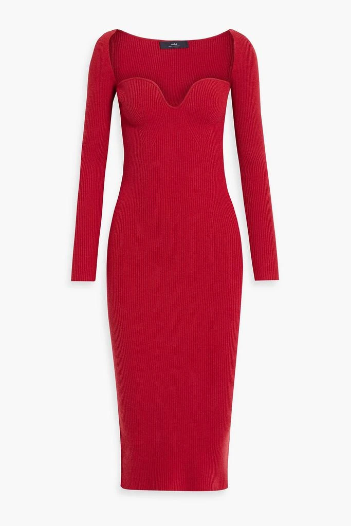 Arch4 Coco ribbed cashmere midi dress 1