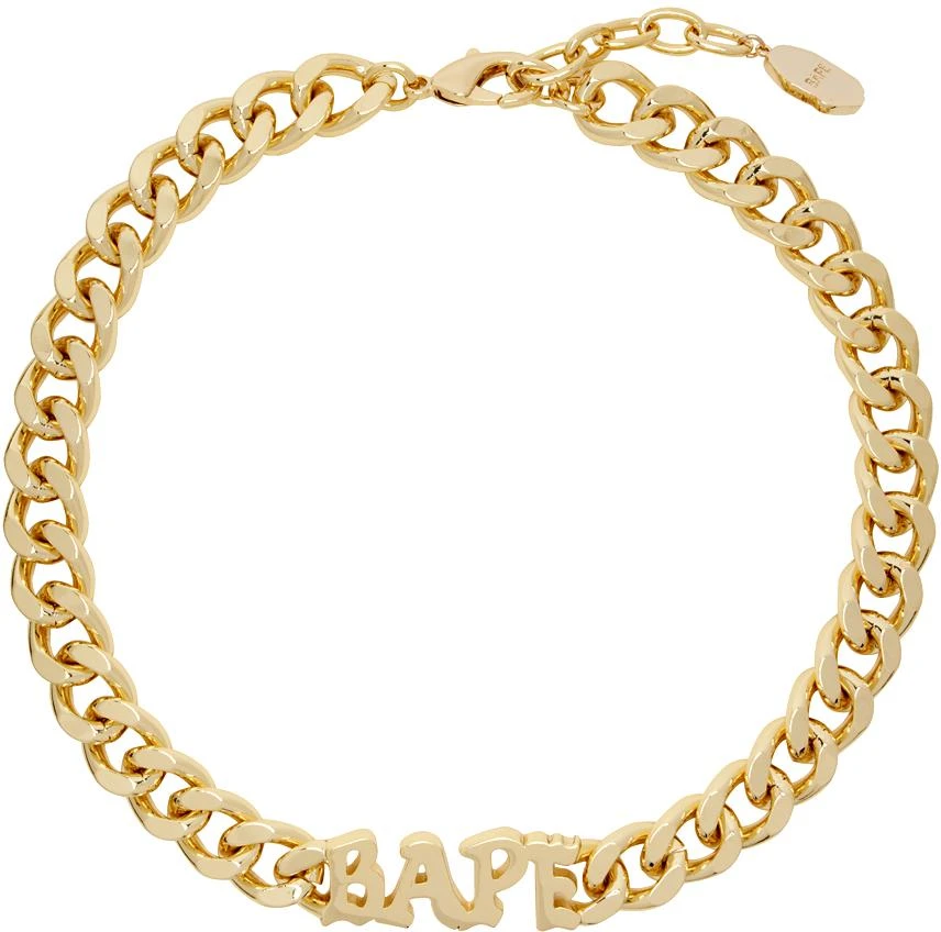 BAPE Gold 'Bape' Necklace 1