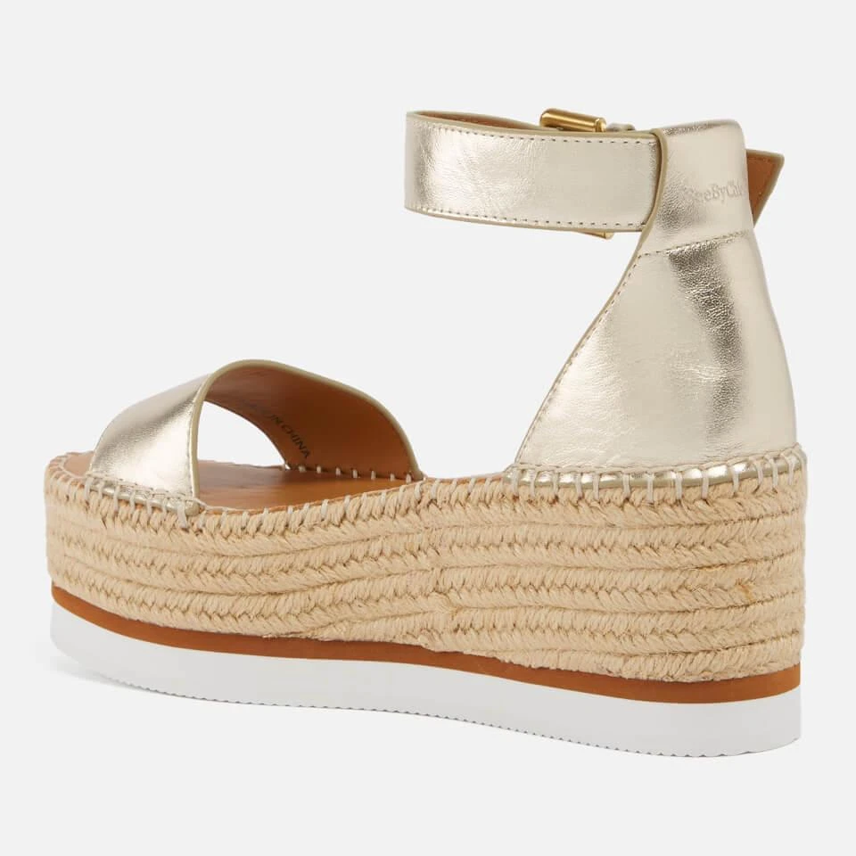 See by Chloé SEE BY CHLOÉ WOMEN'S GLYN LEATHER ESPADRILLE FLATFORM SANDALS 2