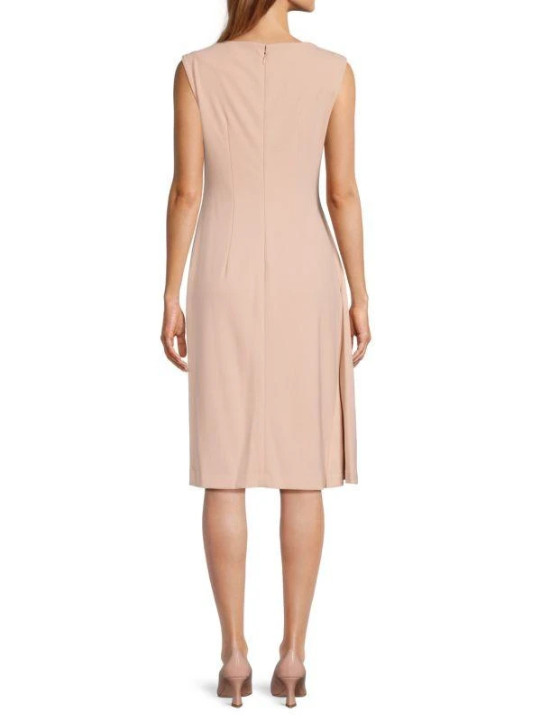 HALSTON Pleated Waist Dress 2