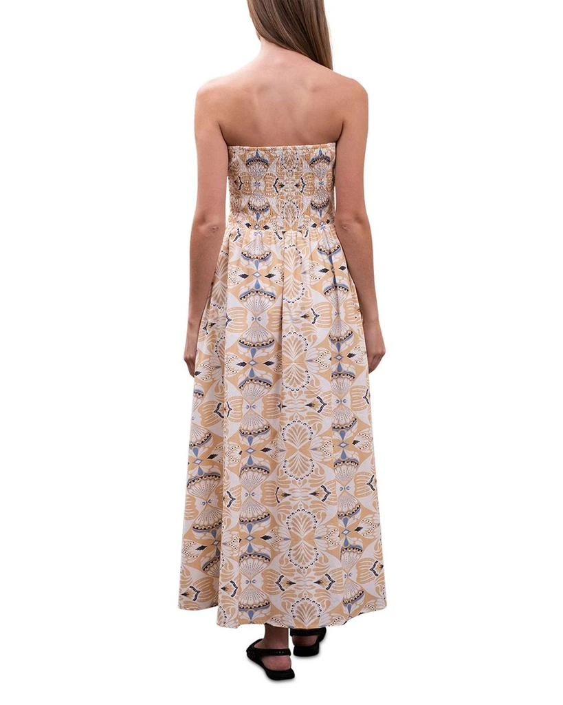 Moon River Printed Ruched Poplin Maxi Dress 3