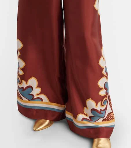 LA DOUBLE J Printed high-rise silk twill palazzo pants 5