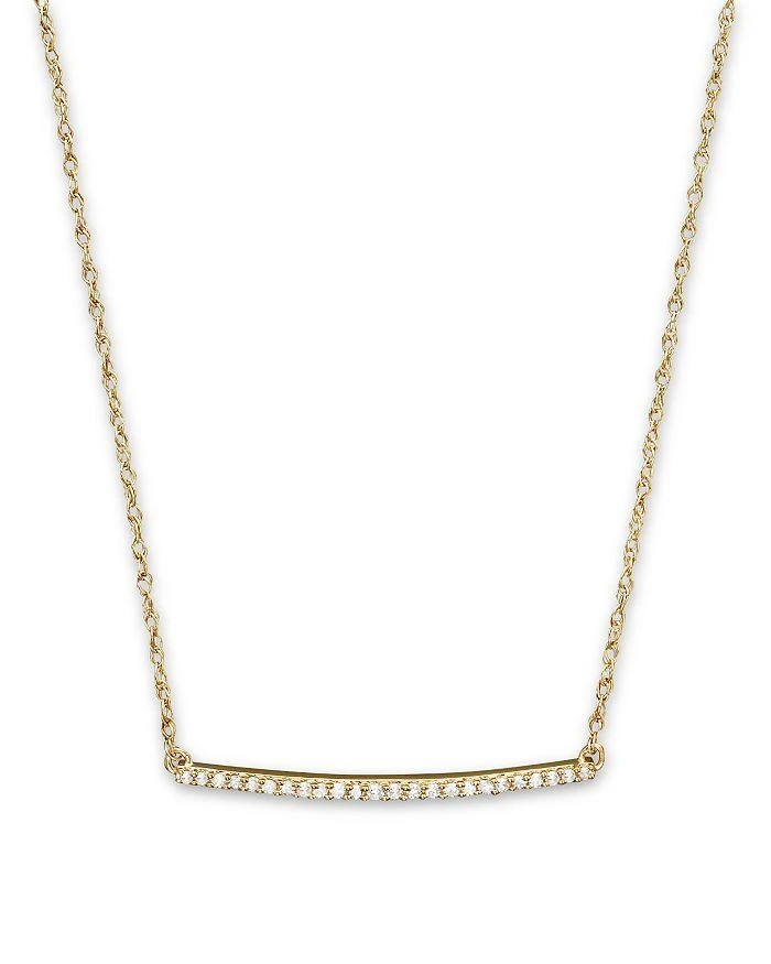 Bloomingdale's Diamond Mini Bar Necklace in 14K Yellow Gold, .10 ct. t.w. 1