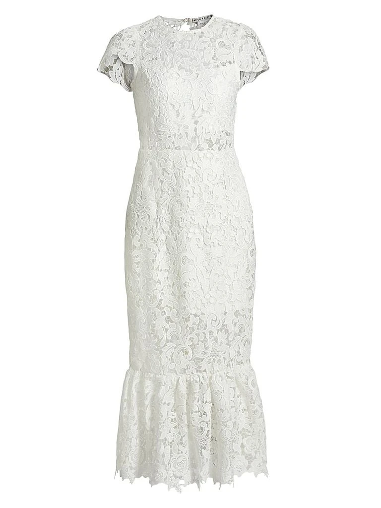 Clover Open Back Lace Midi-Dress  On Sale Now with Up to 77% Off |  Discover Exclusive Deals & Savings at BeyondStyle  Authentic Alice +  Olivia women-owned or founded|contemporary|lace|short sleeve|women's|midi -length|dresses|crewneck|floral|Women's ...