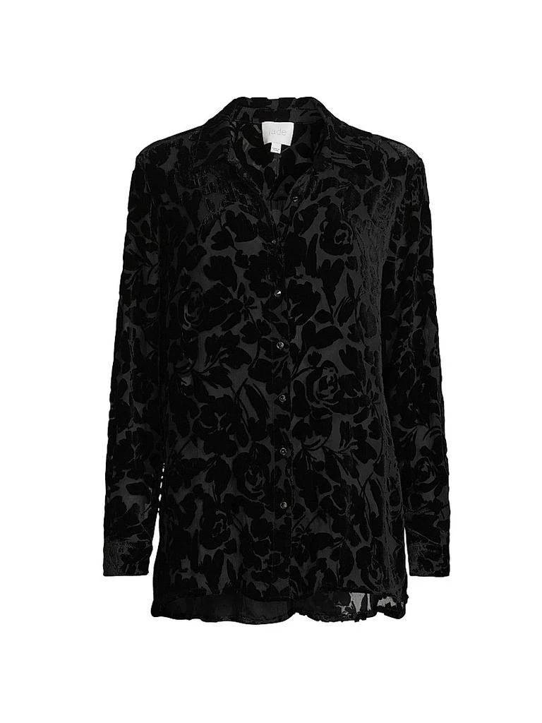 Johnny Was Axelle Floral Velvet Burnout Shirt 1