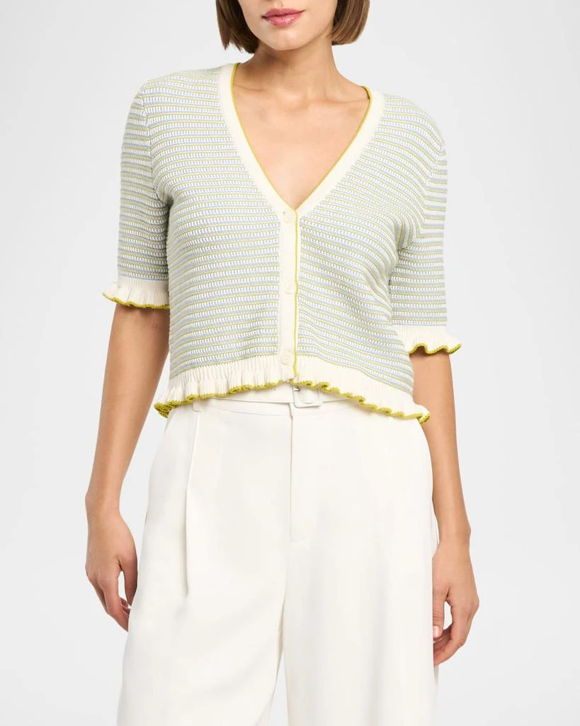 Cinq a Sept Clem Stripe Cropped Cardigan 3