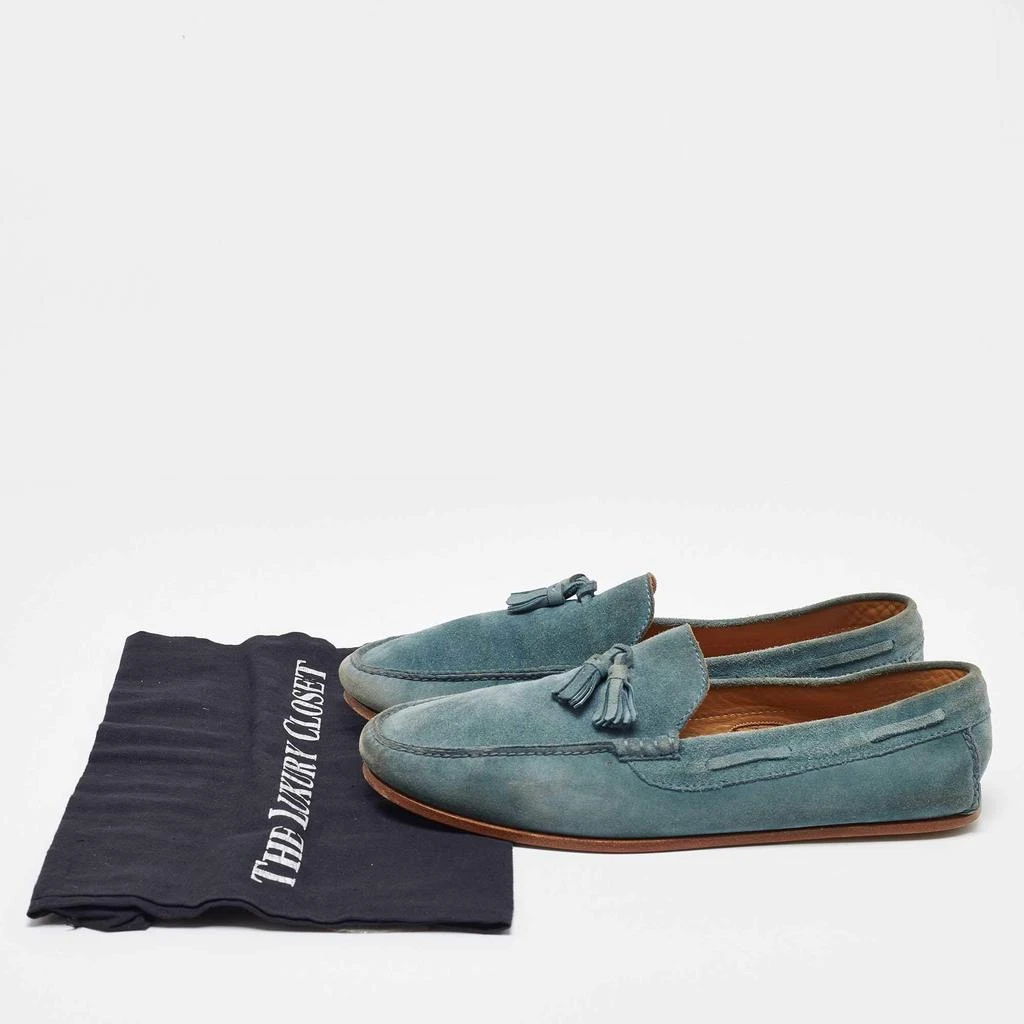 Loro Piana Loro Piana Blue Suede Tassel Detail Slip On Loafers Size 42 9