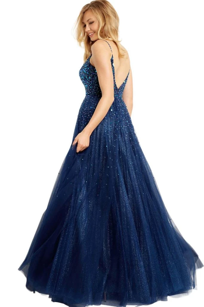 JVN Spaghetti Straps Embellished Ballgown 3
