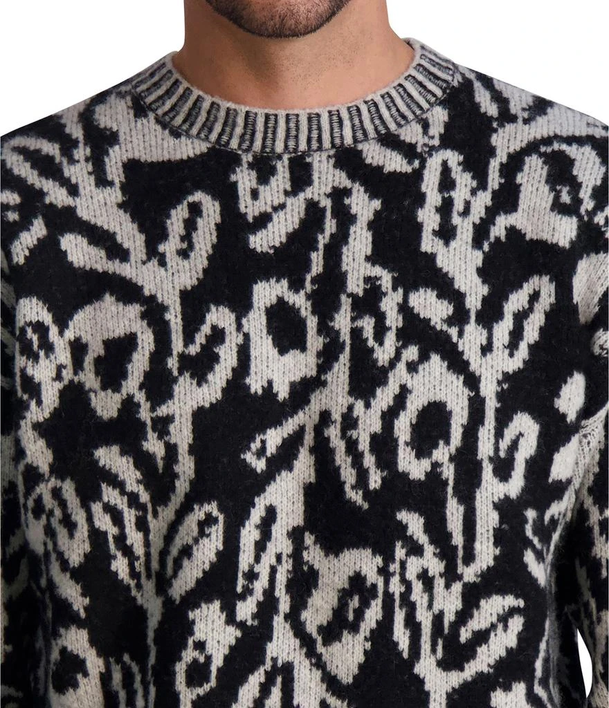 Karl Lagerfeld Paris FLORAL WOOL BLEND JACQUARD SWEATER 4