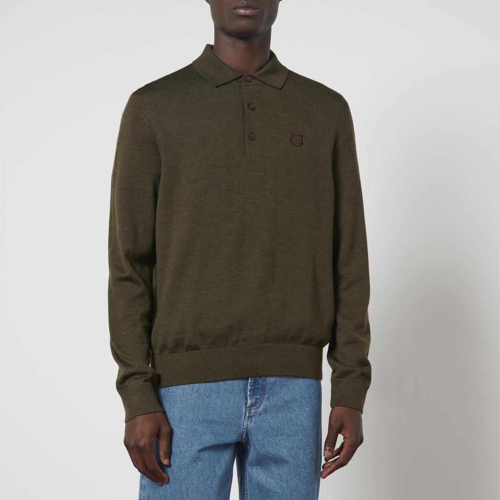 Maison Kitsune Fox Head Wool Polo Jumper