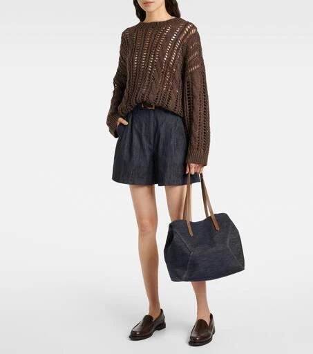 Brunello Cucinelli Duo Large denim tote bag 5