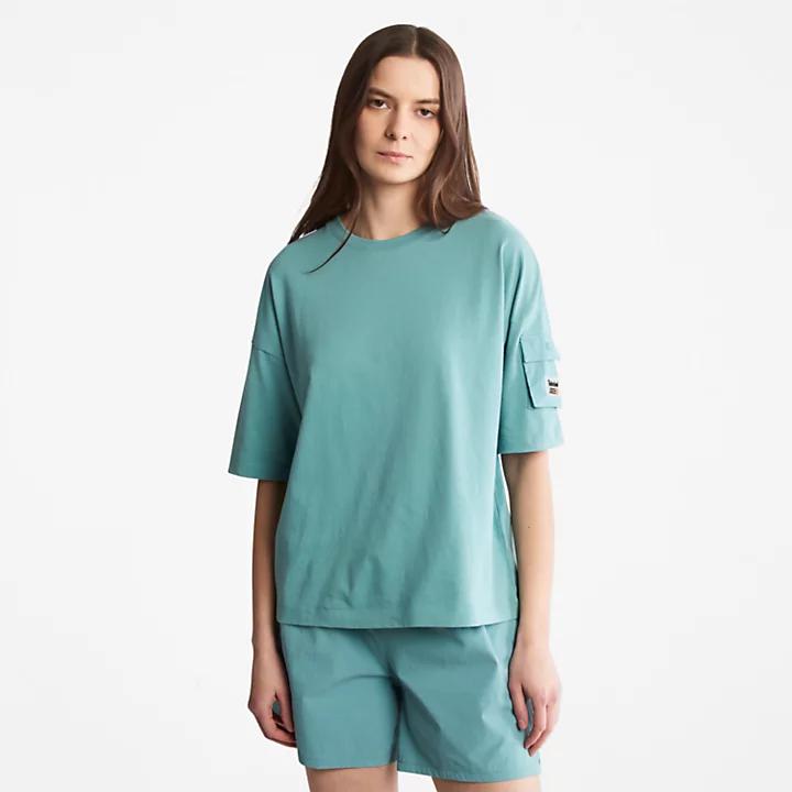 Timberland Progressive Utility Pocket T-Shirt for Women in Teal