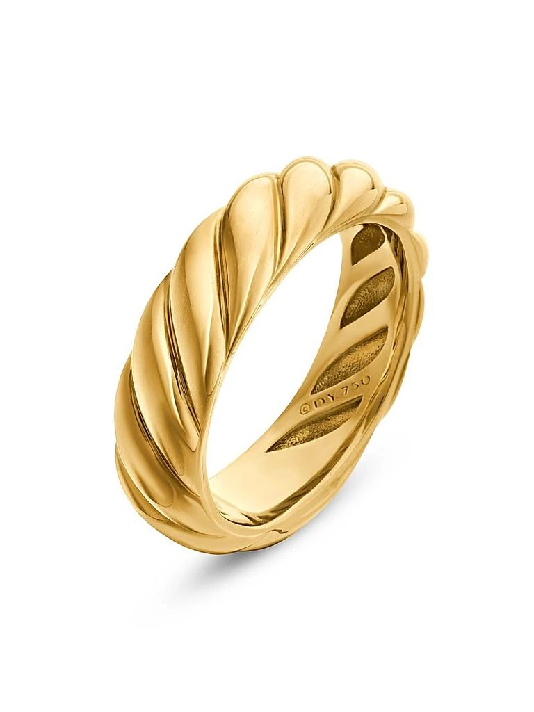 David Yurman Sculpted Cable Band Ring In 18K Yellow Gold 4