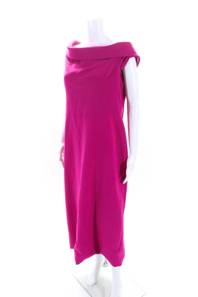 Christian Siriano Womens Fuchsia Drape Dress Pink 2