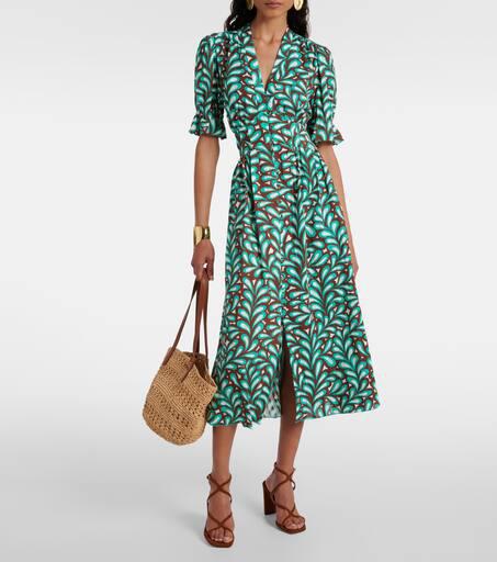 DVF ワンピース Erica printed cotton midi dress952478 Erica Cotton Midi Dress – Diane von Furstenberg HongKong