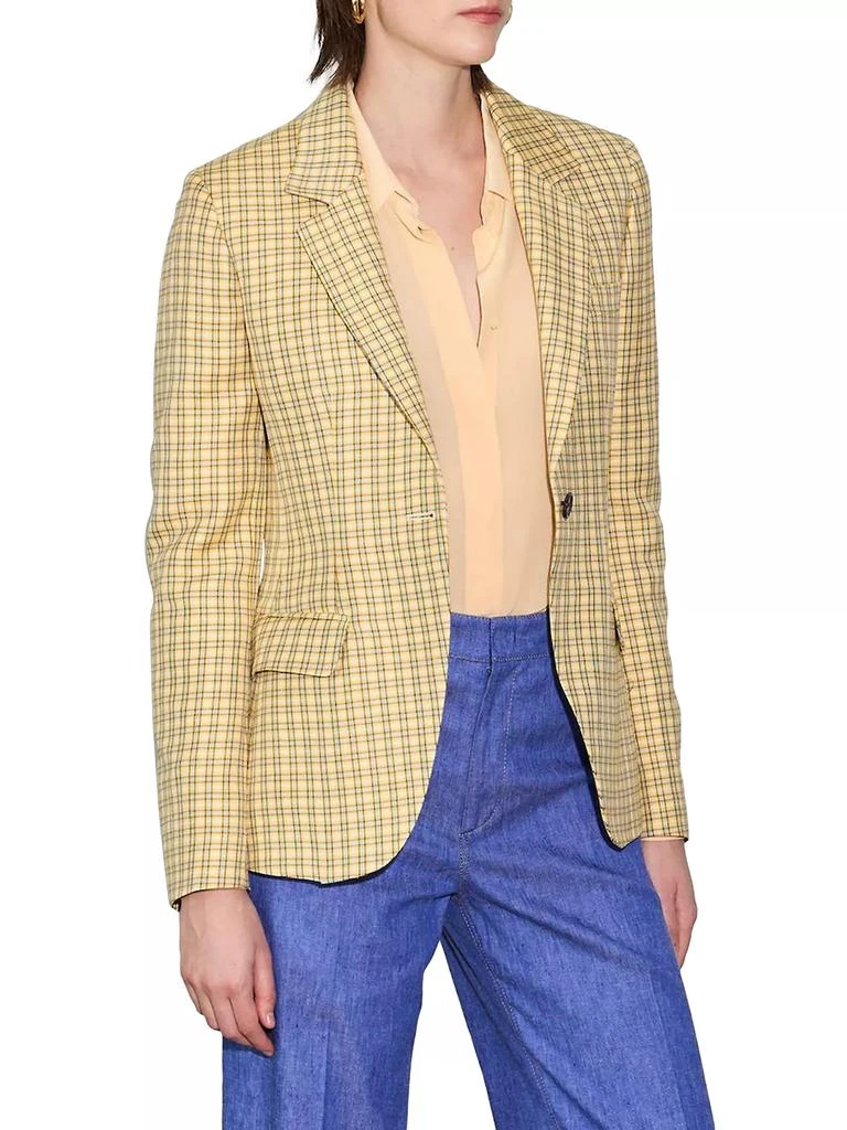 Callas Milano James - Classic One Button Checkered Plaid Blazer 4