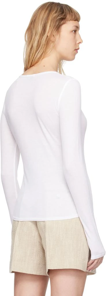 HOUSE OF DAGMAR White Round Neck Long Sleeve T-Shirt 3