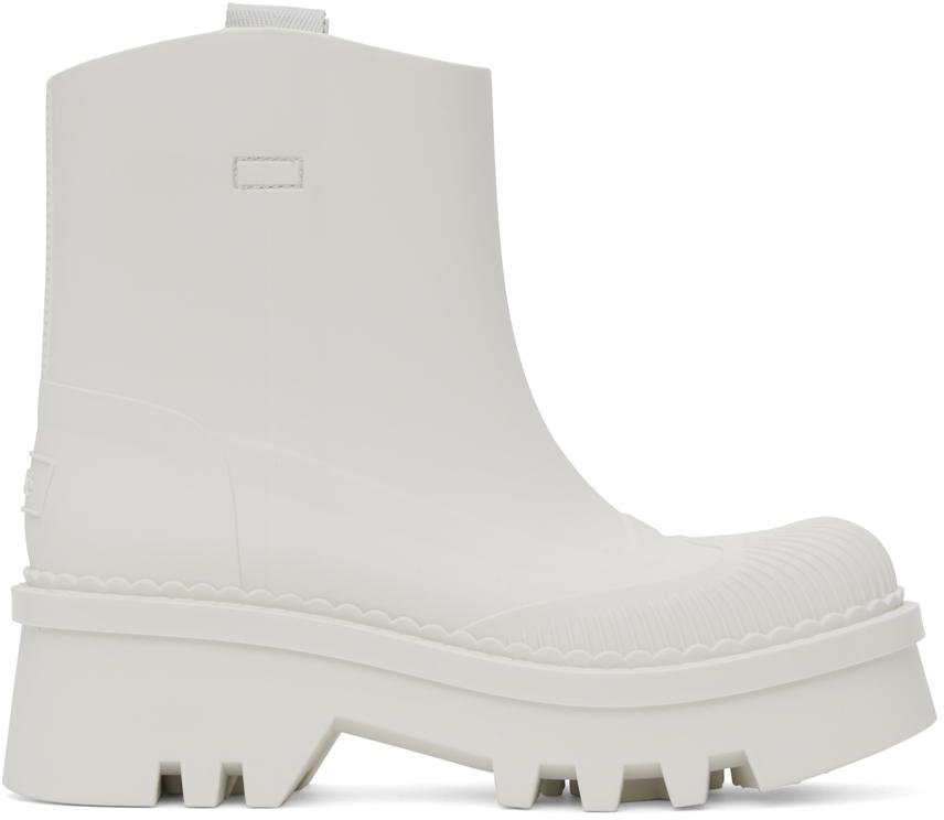 Chloé White Raina Rain Boots
