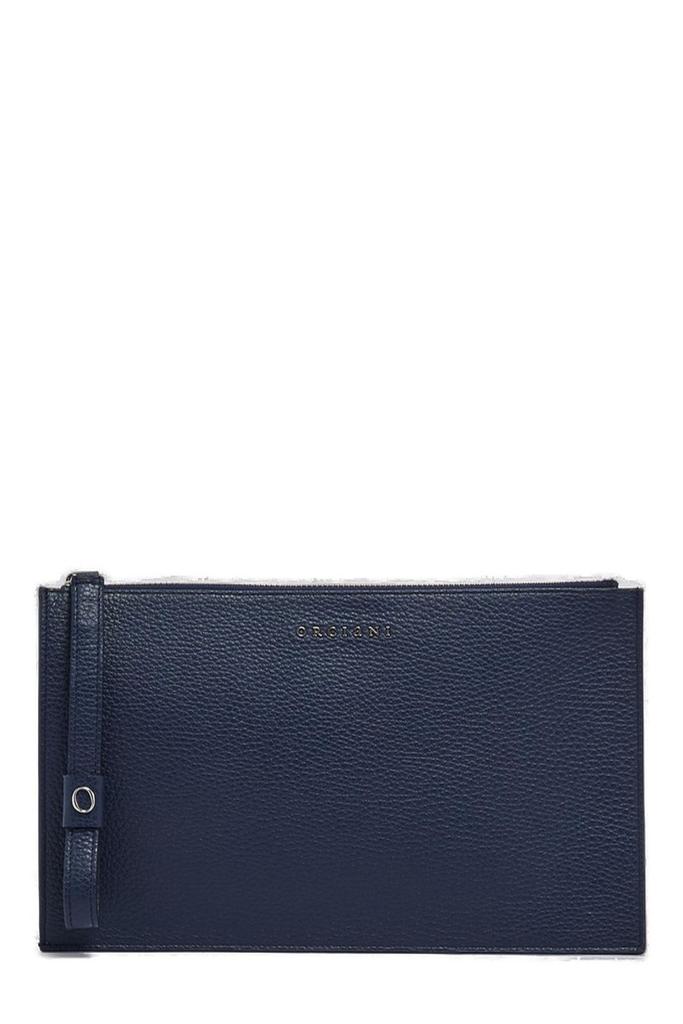 ORCIANI Orciani Logo Lettering Zipped Clutch Bag