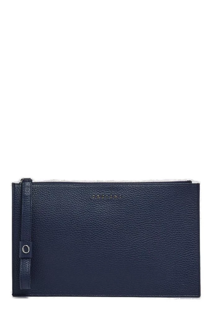 ORCIANI Orciani Logo Lettering Zipped Clutch Bag 1