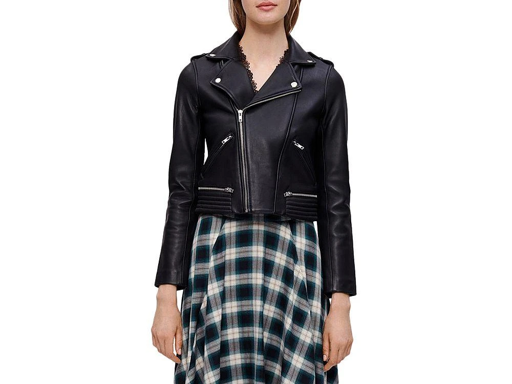 Maje Basaltm Leather Biker Jacket 1