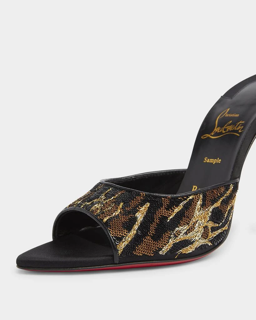 Christian Louboutin Miss Z Sequin Animal Red Sole Mules 4