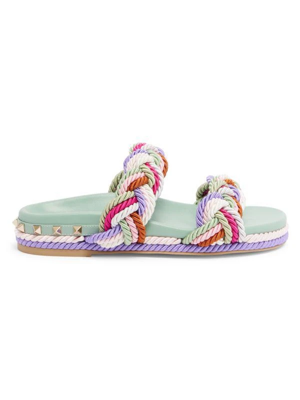 Valentino Rockstud Braided Leather Sandals 1