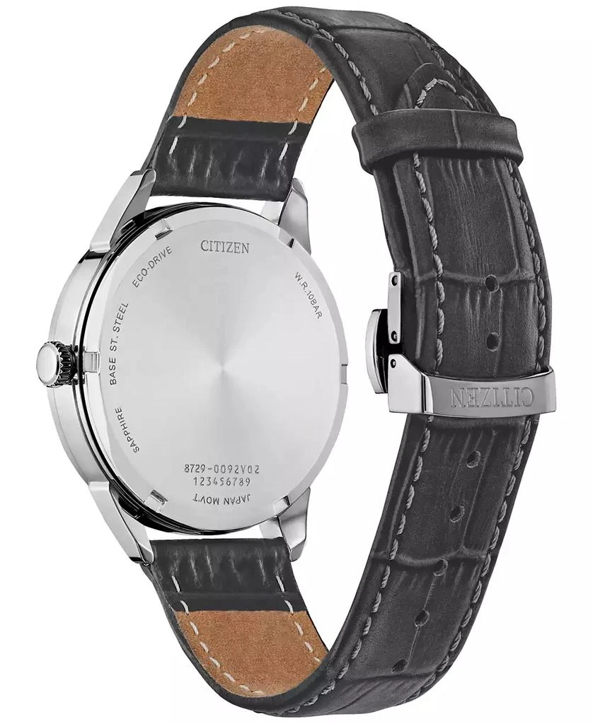 Citizen Eco-Drive Men's Rolan Gray Leather Strap Watch 40mm 4