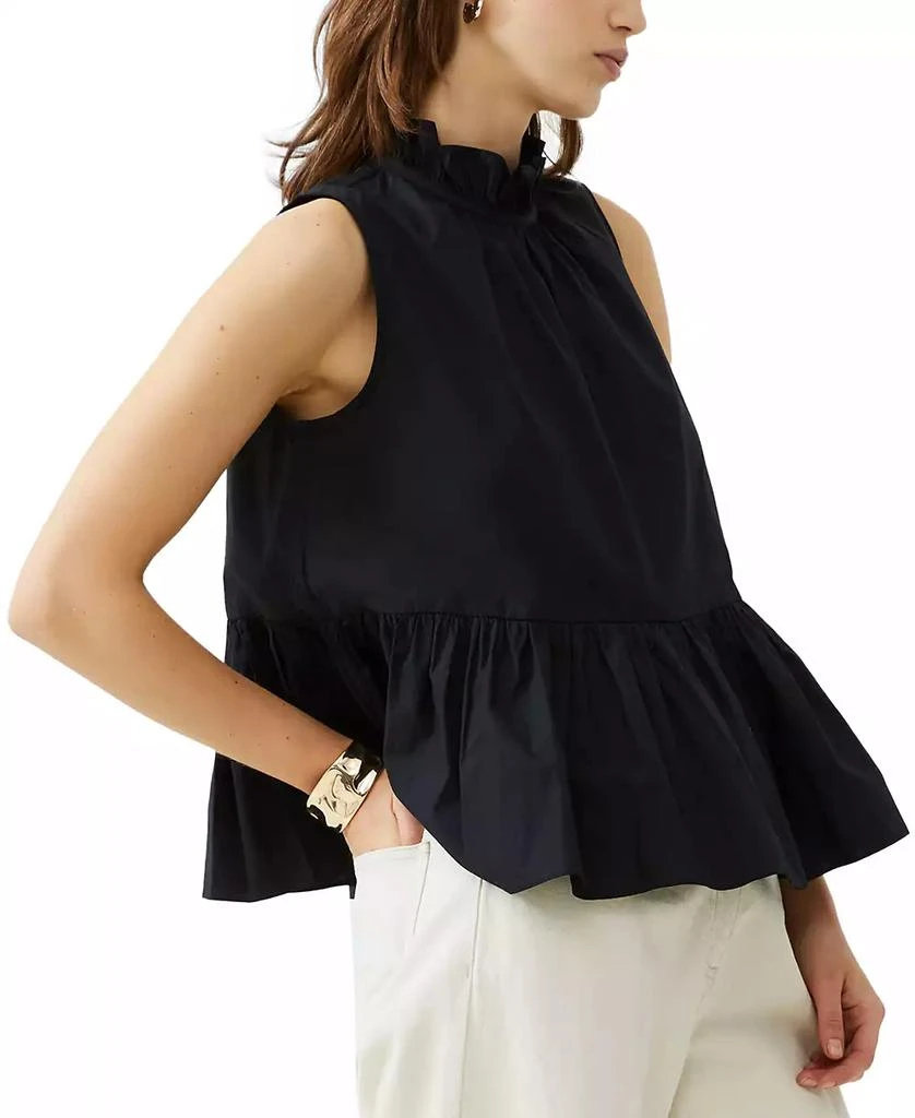 French Connection Women's Rhodes Cotton Poplin Ruffled Top 3