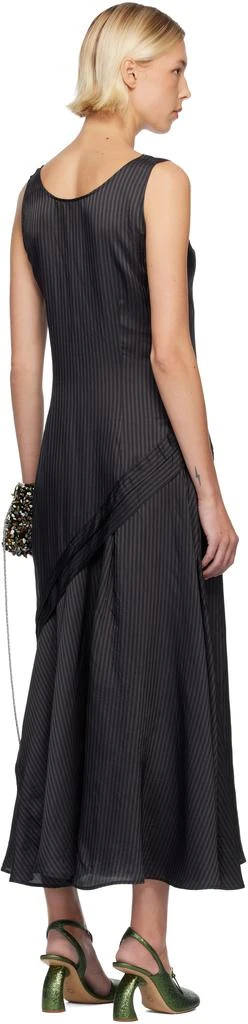 Dries Van Noten Gray Striped Midi Dress 3