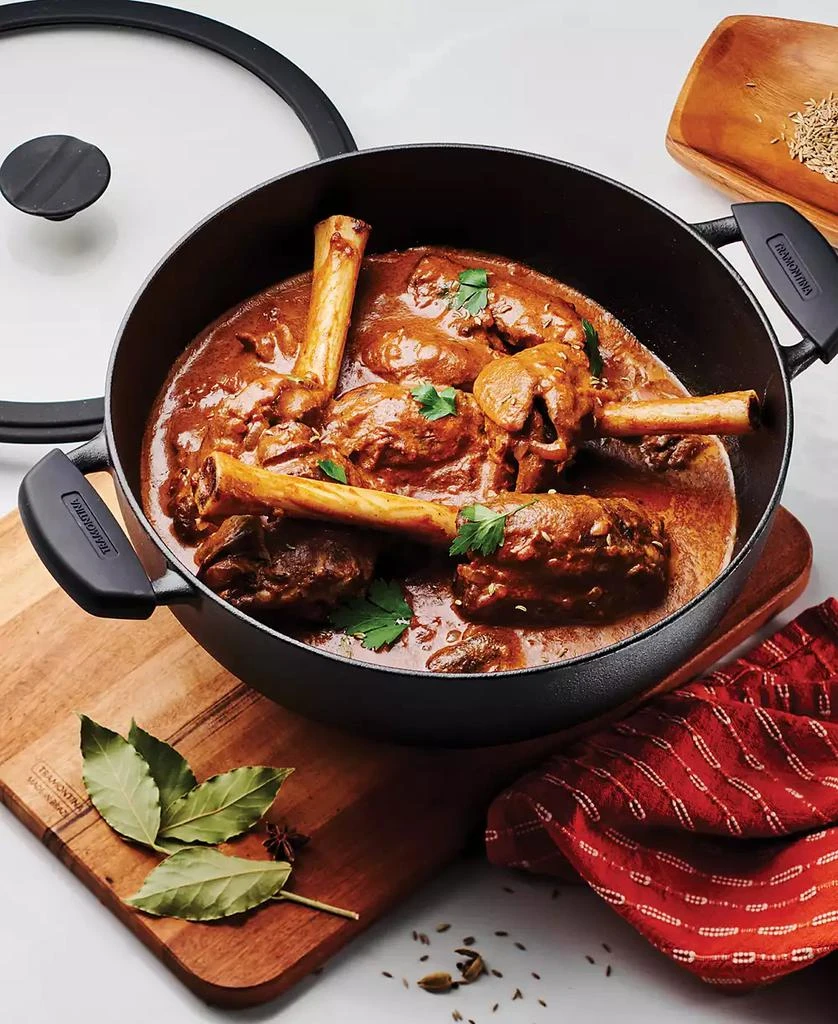 Tramontina Utsava Pre-Seasoned Cast Iron 4.9-Quart Kadai with Lid 3