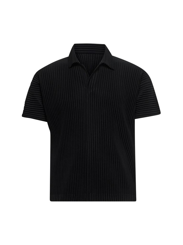 HOMME PLISSE ISSEY MIYAKE | Black BASICS polo shirt | Man | 2 – On