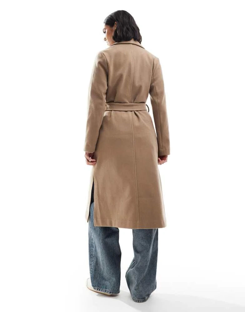 New Look New Look belted formal coat in camel 4