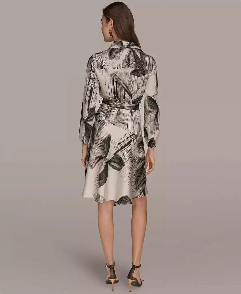 Donna Karan Women
s Floral Collared Neck Shirt Dress 5