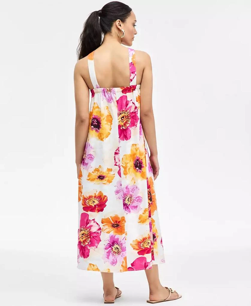 knee length dresses for ladies Ivy Floral Print Linen Blend Dress – CIEBON
