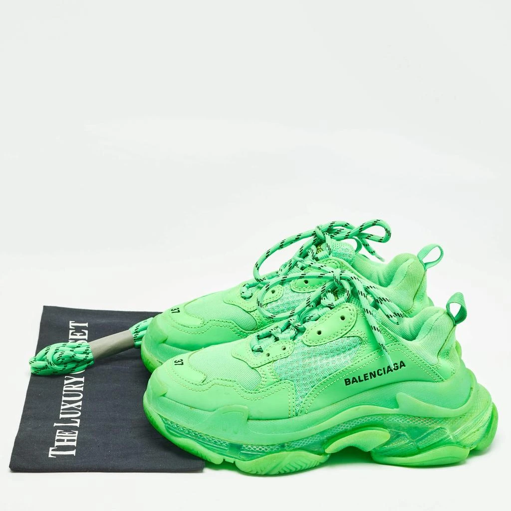 Balenciaga Balenciaga Green Mesh and Faux Leather Triple S Sneakers Size 37 10