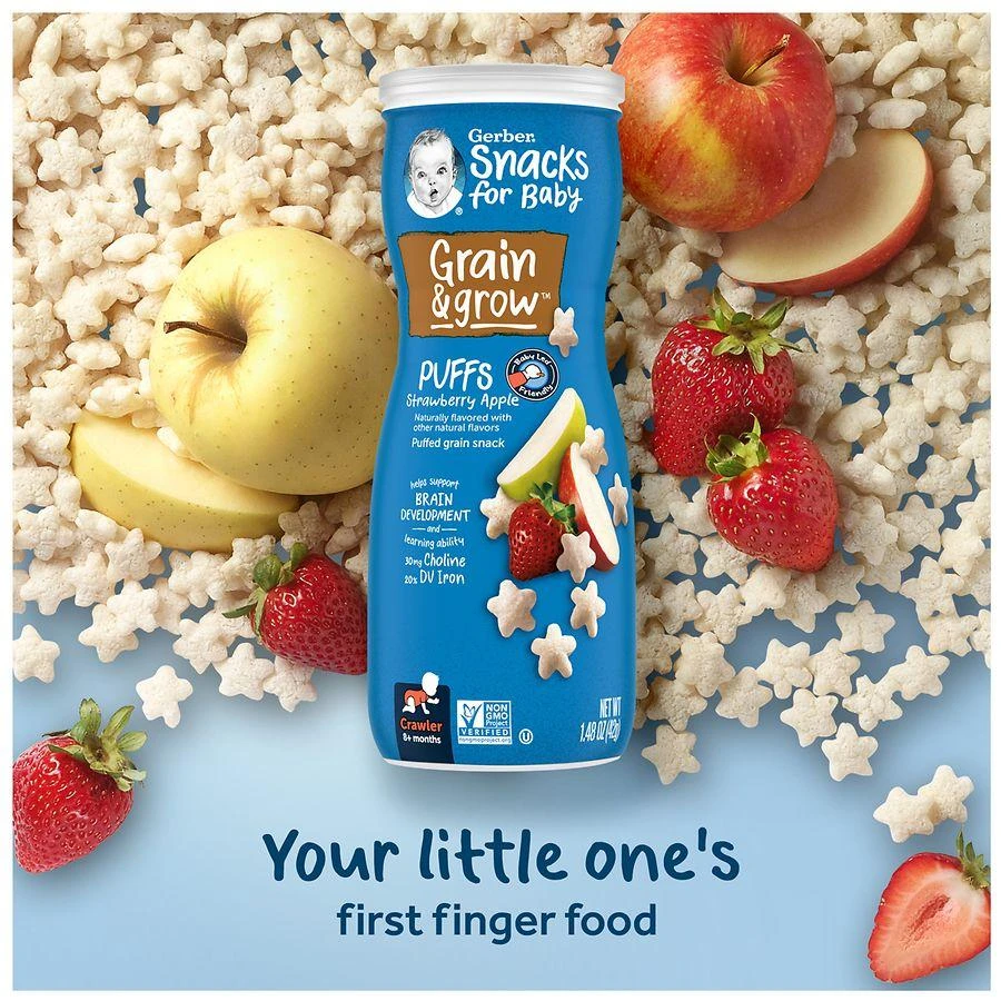 Gerber Stage 3 Baby Food, Puffs Strawberry Apple 10