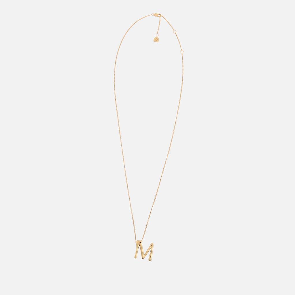 ASTRID & MIYU Astrid & Miyu Initial Pavé 18K Gold-Plated Necklace