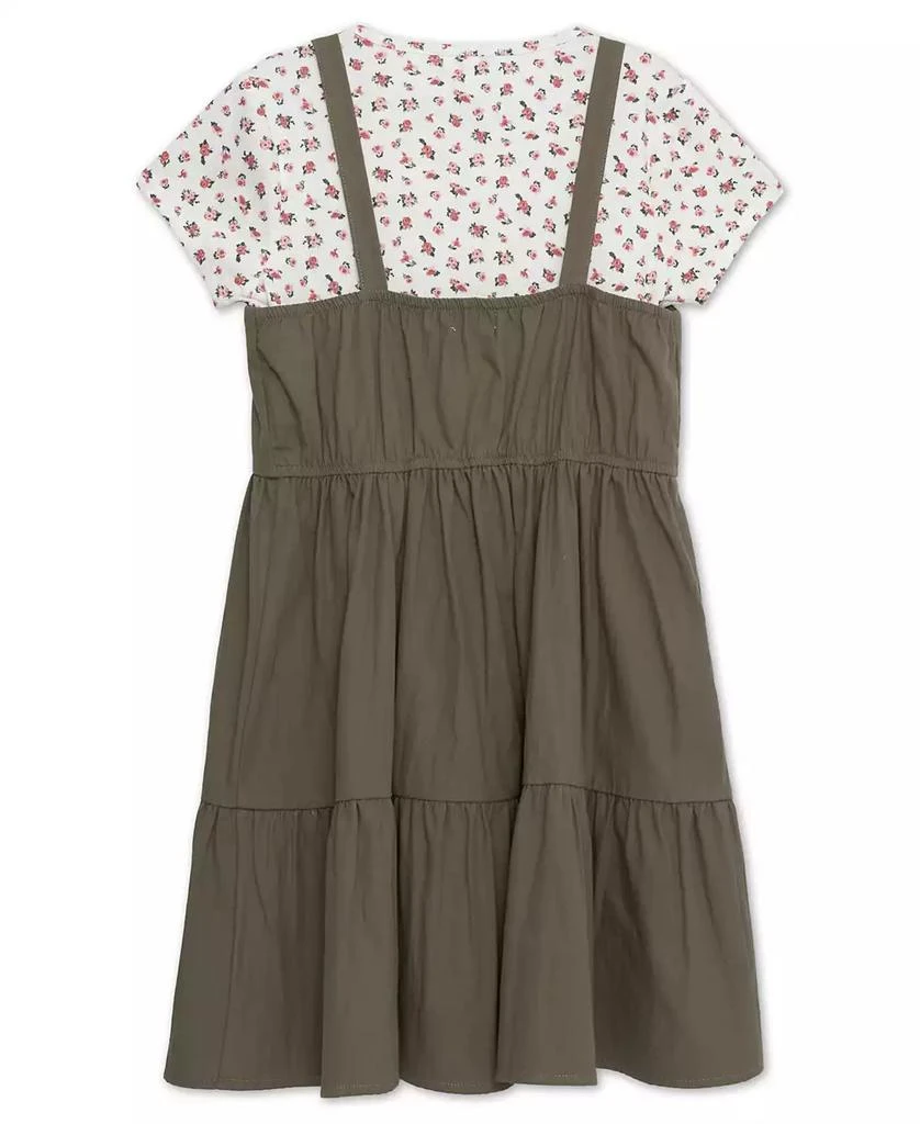 Speechless Big Girls 2-Piece Rosebud T-Shirt and Tiered Olive Dress Set 2