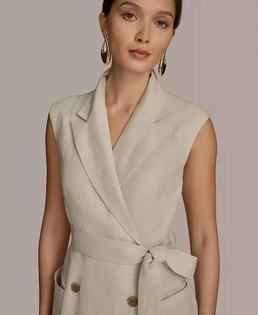 Donna Karan Women's Linen-Blend A-Line Shirtdress 6