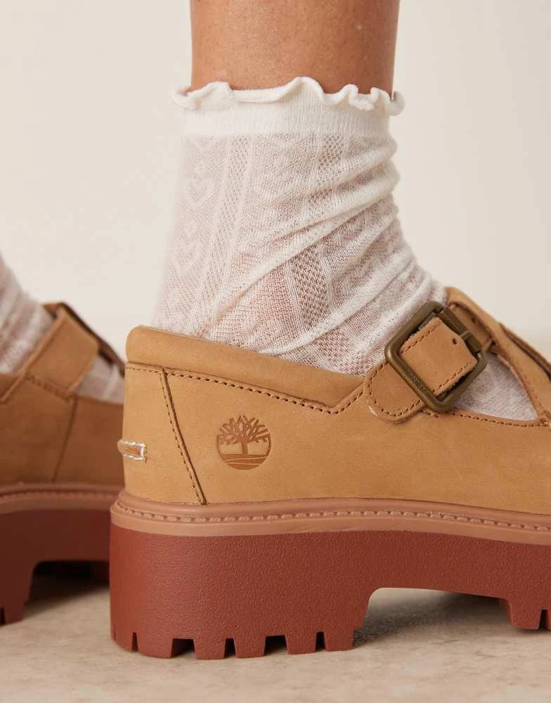Timberland Timberland Stone Street Mary Jane platform shoes in beige nubuck 2