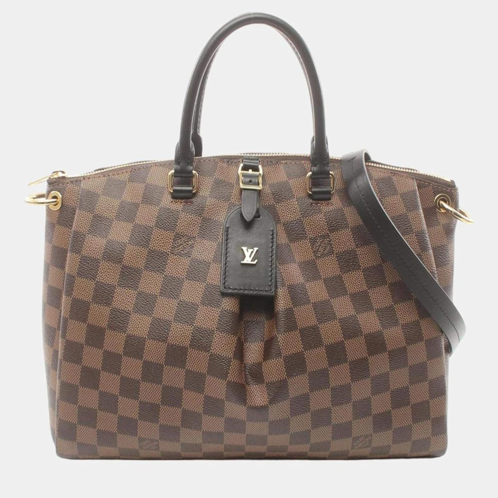Louis Vuitton Louis Vuitton Brown Coated Canvas Leather Damier Odeon Tote MM Bag 1