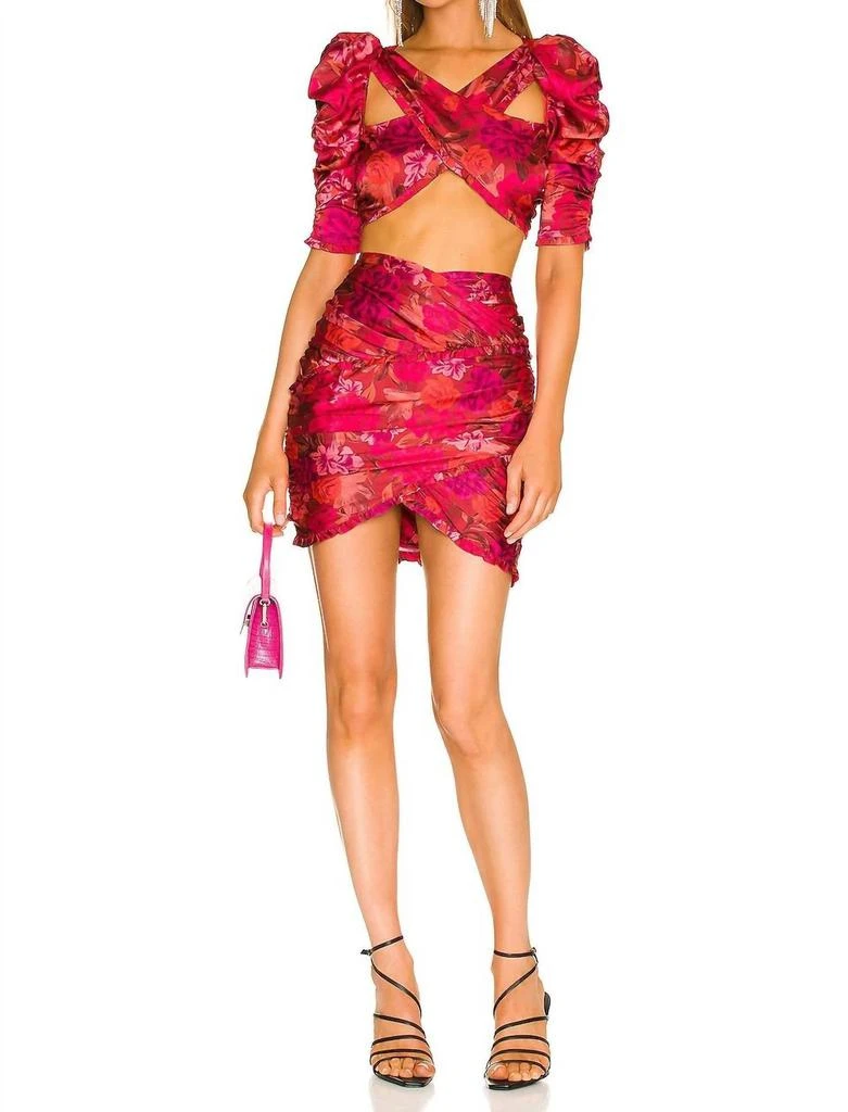 v. chapman scarlette halter embellished corset organza maxi dress The Scarlette Dress in Lilac Tapestry Rose 18 / Lilac Tapestry Rose