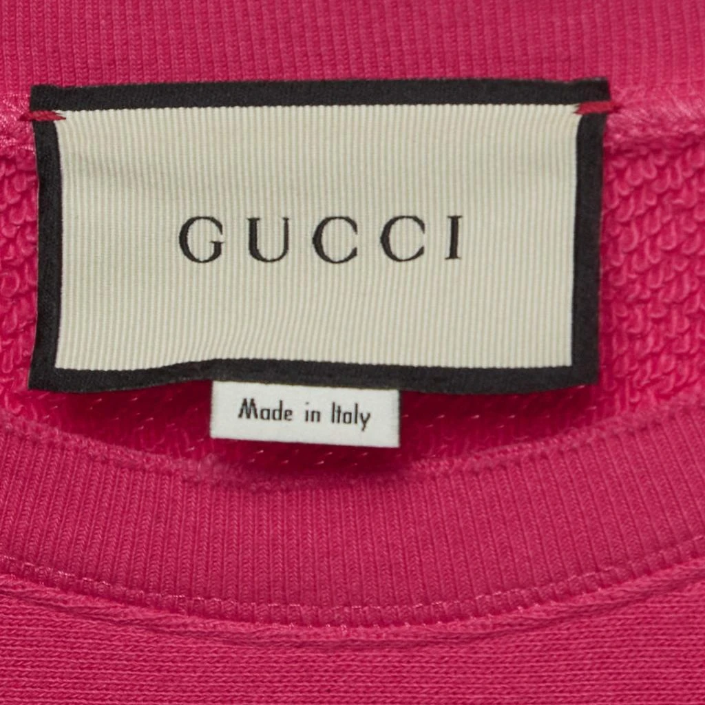 Gucci Gucci Pink Cotton Knit Embroidered Teddy Sweatshirt M 4